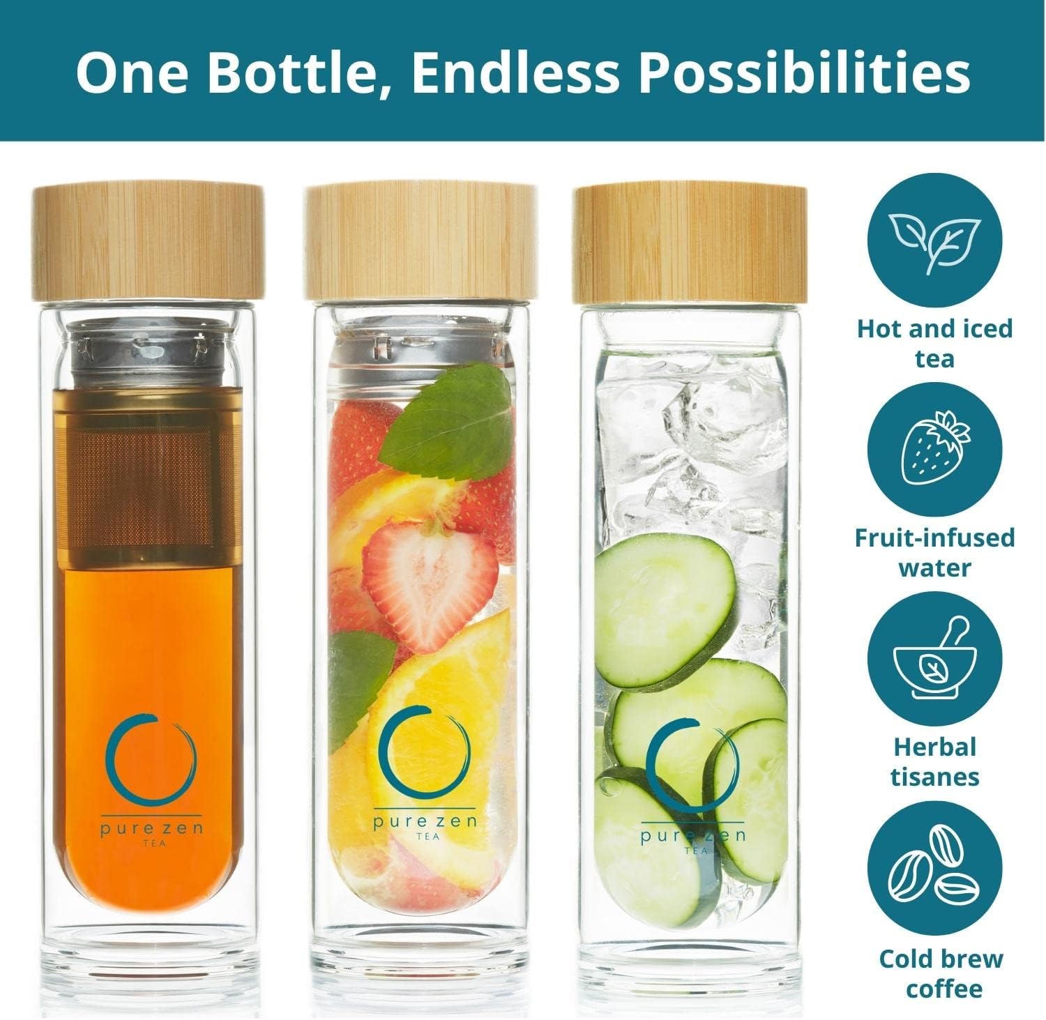 π΅ Pure Zen Glass Tea Infuser Bottle (15 oz) - Image 4