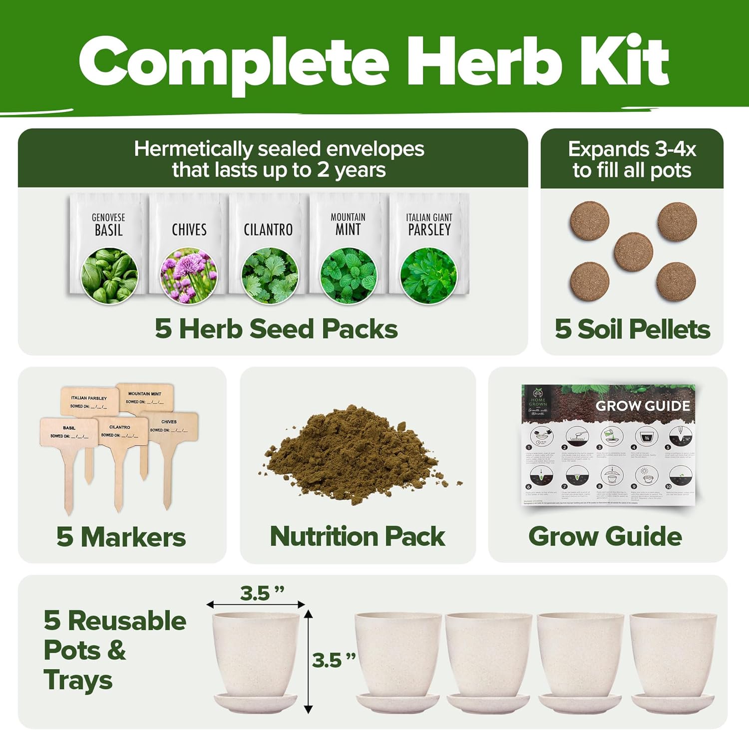 π± HOME GROWN Indoor Herb Garden Starter Kit - Image 3